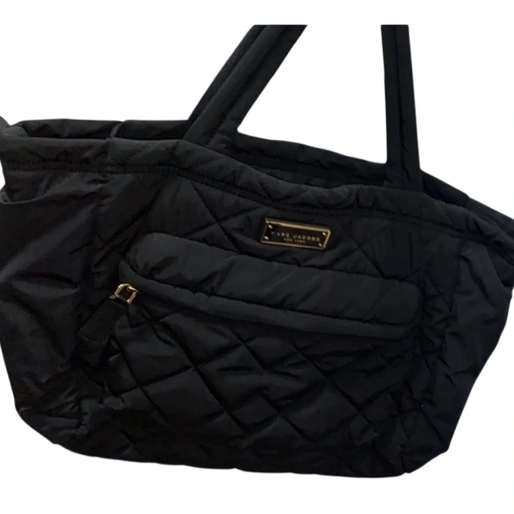 MARC JACOBS Marc Jacobs Black Quilted Nylon Medium Weekender Black Diaper Bag